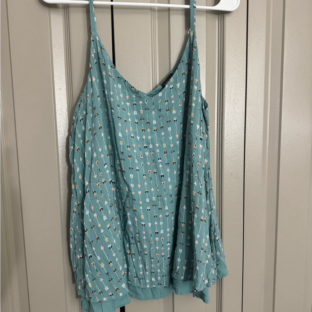Torrid Teal Arrow Tank Top